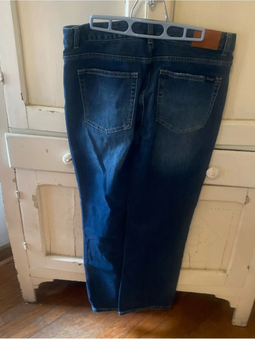 Men's Straight Leg Jeans in Dark Blue Denim 32/32 threadgrit